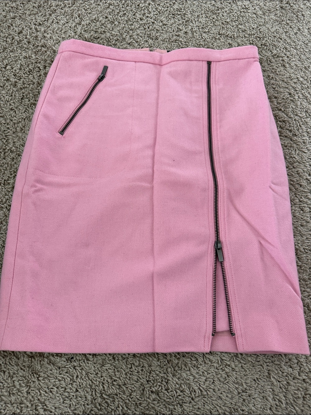 J. Crew Pink Pencil Skirt with Asymmetrical Zip